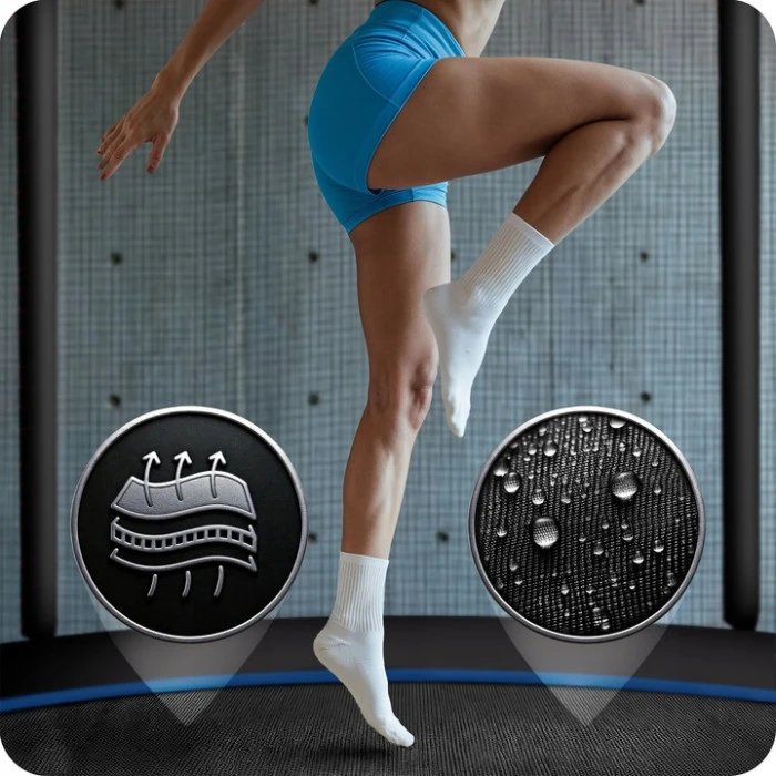 Батут Neo-Sport NS-13Z221 с наружной сеткой 13 футов 404 см, черно-синяя