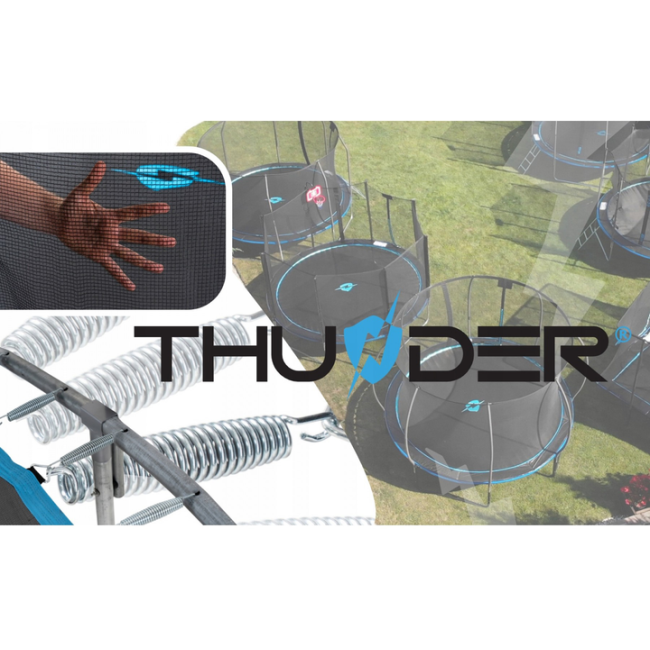 Батут THUNDER INSIDE ELITE с внутренней сеткой 6 футов 183 см черно-голубой