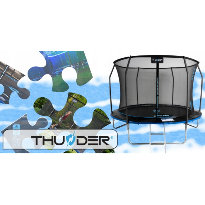 Батут THUNDER INSIDE ELITE с внутренней сеткой 6 футов 183 см черно-голубой