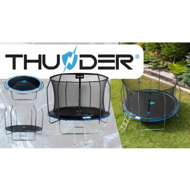 Батут THUNDER INSIDE ELITE с внутренней сеткой 6 футов 183 см черно-голубой