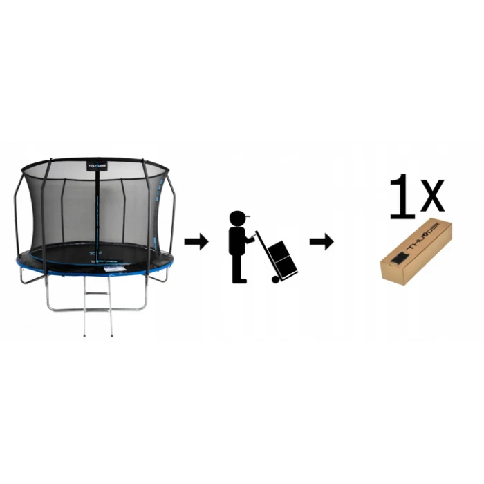 Батут THUNDER INSIDE ELITE с внутренней сеткой 6 футов 183 см черно-голубой