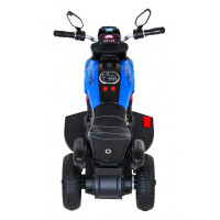 Дитячий акумуляторний мотоцикл Fast Tourist Синій + Аудіо + Фари + Екошкіра