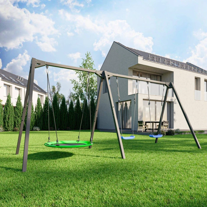 Каркас для гойдалки 3-х станційної Marbo Sport PREMIUM MO-014 - сірий