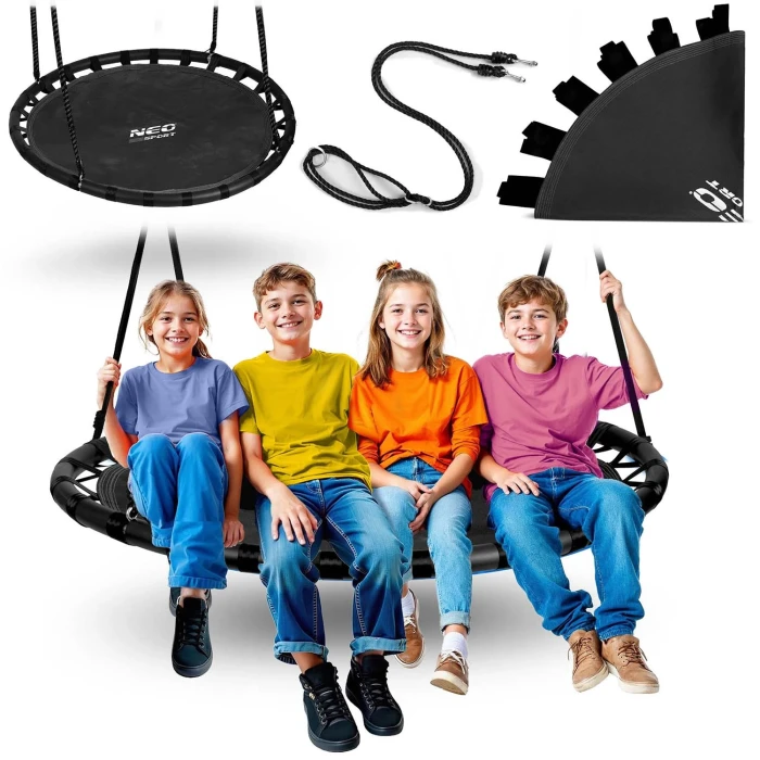 Гойдалка Neo-Sport Swingo Гніздо лелеки 120 см, чорна