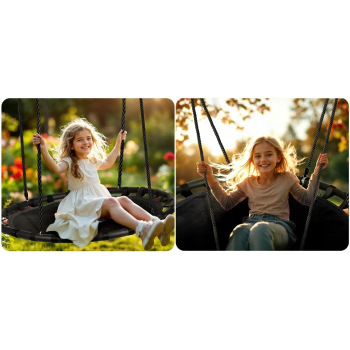 Гойдалка Neo-Sport Swingo Гніздо лелеки 120 см, чорна