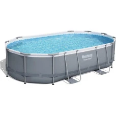 Бассейн каркасный овальный Bestway Power Steel, 488 x 305 x 107 см + фильтр-насос + лестница