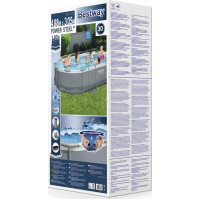 Басейн каркасний овальний Bestway Power Steel, 488 x 305 x 107 см + фільтр-насос + сходи