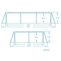 Басейн каркасний прямокутний Bestway 56403N, 259 x 170 x 61 см