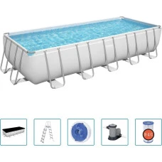 Басейн каркасний прямокутний 6в1 Bestway 5611Z Power Steel 640 x 274 см - білий