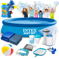 Бассейн надувной 15в1 INTEX 28132, 366 x 76 см + машина для создания пузырей