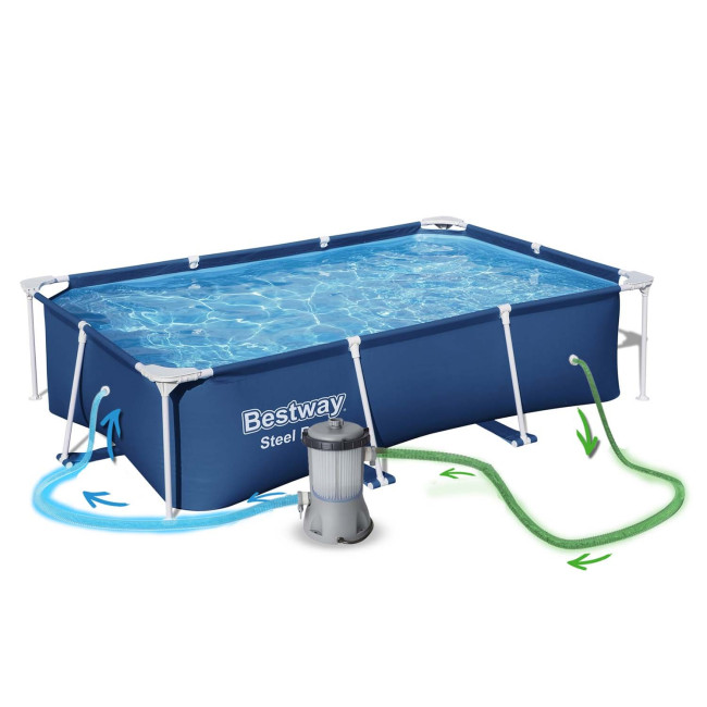 Бассейн каркасный прямоугольный 15в1 Bestway 56403N, 259 x 170 x 61 см