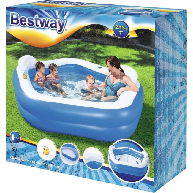 Басейн надувний дитячий Family Fun Lounge Bestway 213х206 см