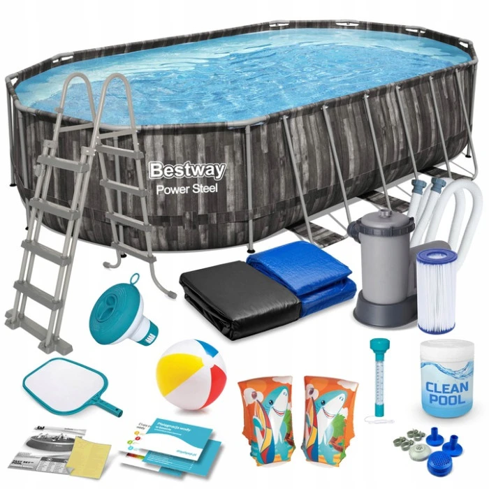 Бассейн каркасный 18в1 Bestway 5611R, 610×366×122 см