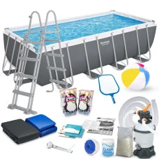 Басейн каркасний прямокутний 18в1 Bestway 56671N, 488 x 244 x 122 см
