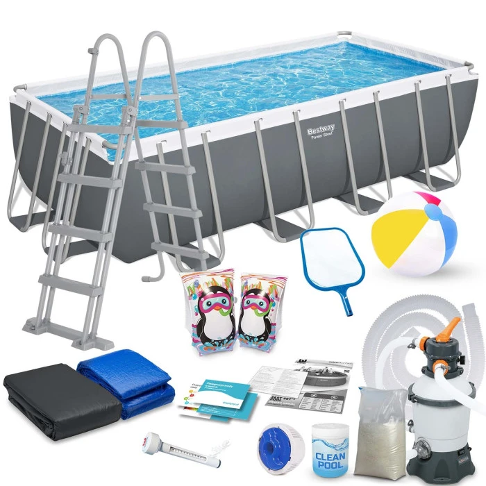 Басейн каркасний прямокутний 18в1 Bestway 56671N, 488 x 244 x 122 см