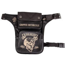 Черная кожаная сумка на бедре W-TEC Black Heart Devil Skul