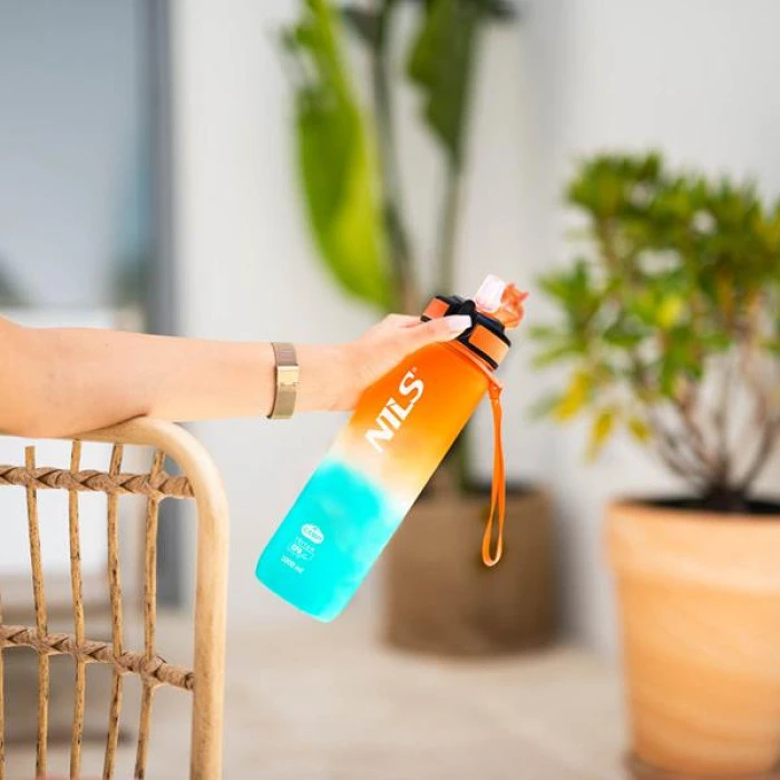 Трехтановая бутылка NILS-CAMP NCD68 оранжево-голубая