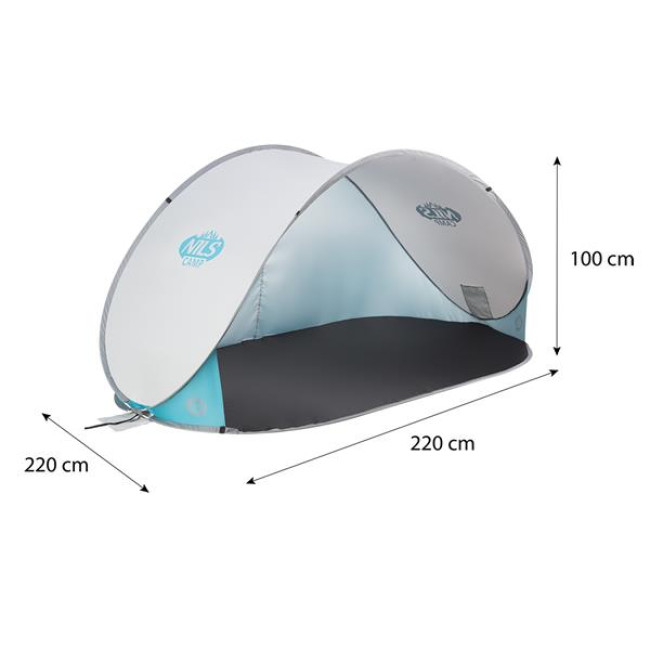 Пляжная палатка NILS CAMP POP UP NC3174 светло-серая