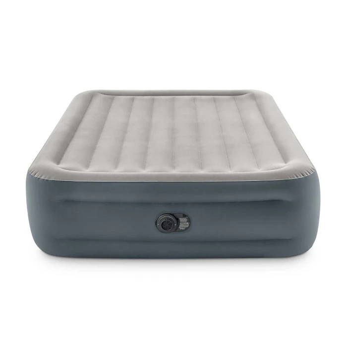 Матрац надувний Intex 64126ND з вбудованим електронасосом 203x152 см, сірий