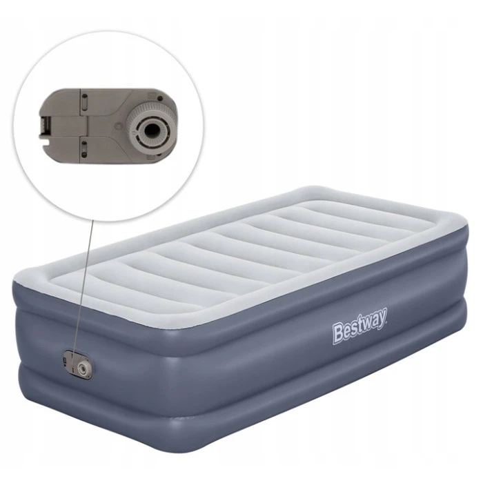 Матрац надувний Bestway 6713G з насосм 191 x 97 x 51 см, сірий