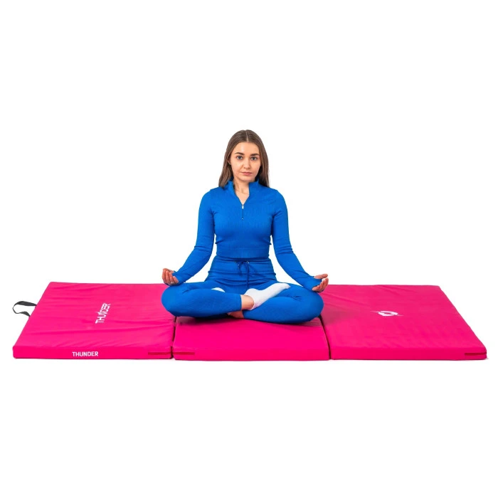 Мат гимнастический THUNDER MG-03, 197 х 90 х 5 см, розовый