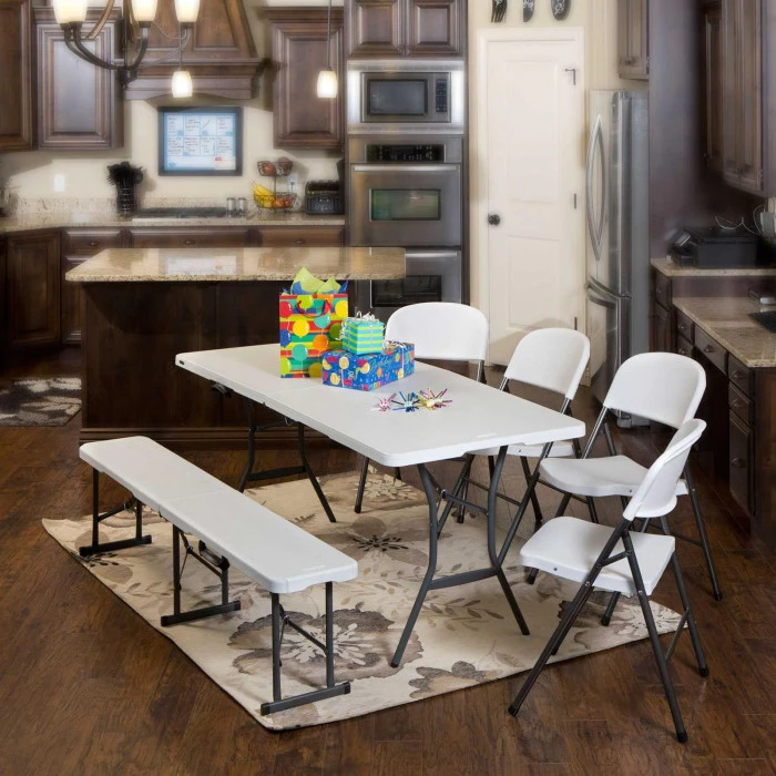 Раскладной стол Lifetime 80471, белый гранит, 183 см