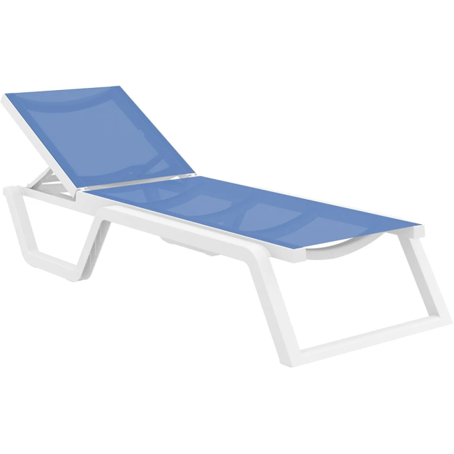 Шезлонг Siesta Rio, біло-блакитний