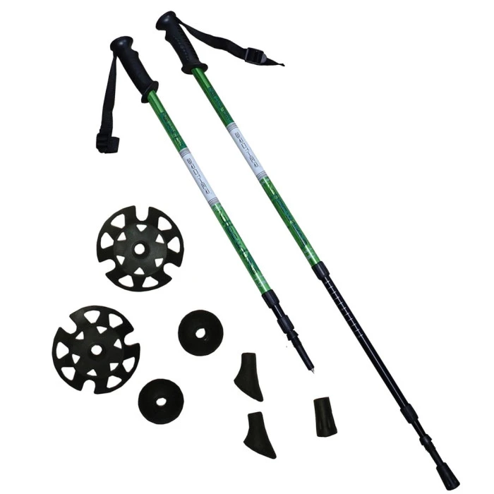 Регулируемые трекинговые палки ACRA 65–135 см, зеленые
