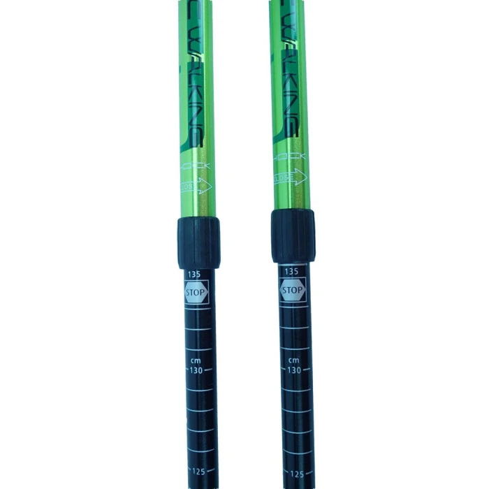 Регулируемые трекинговые палки ACRA 65–135 см, зеленые