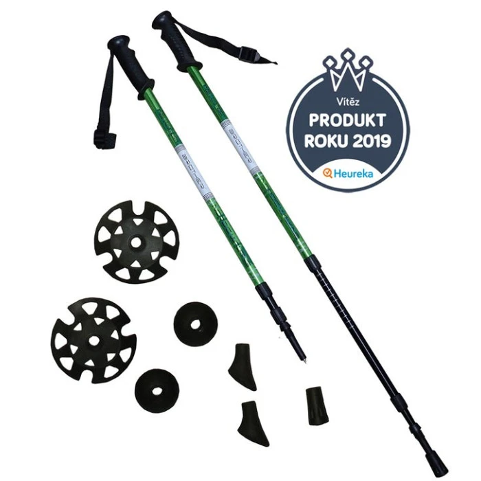 Регулируемые трекинговые палки ACRA 65–135 см, зеленые