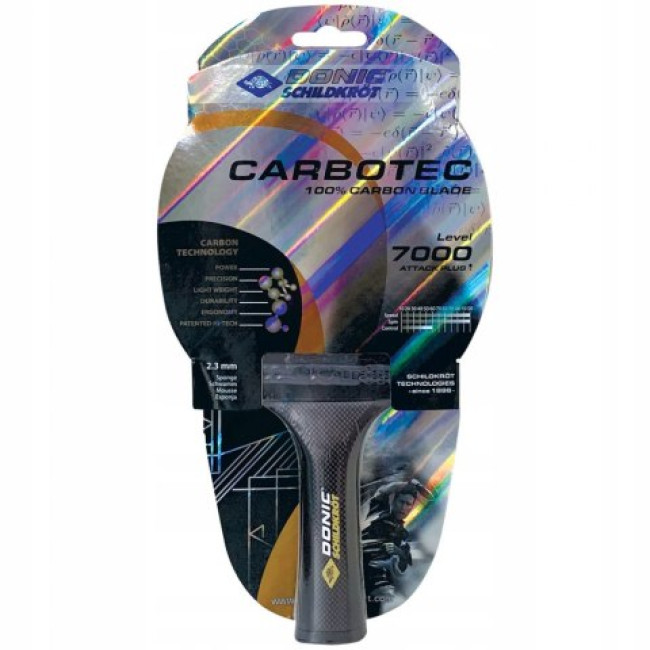 Ракетка для настольного тенниса DONIC CarboTec 7000, черно-красная.