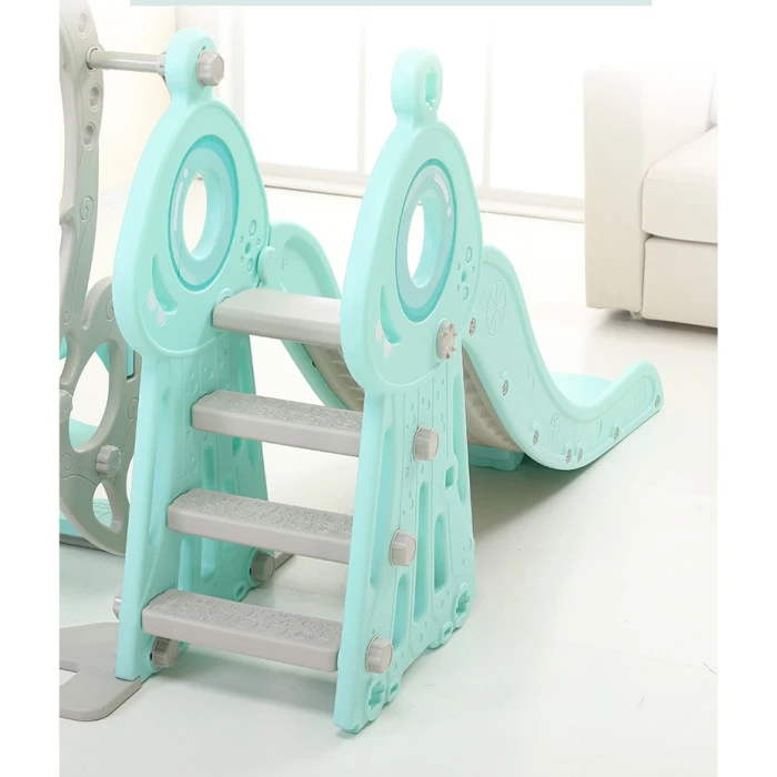 Дитяча гірка з гойдалками 5в1 inSPORTline Multino, 200 х 180 х 120 см - бірюзово-біла