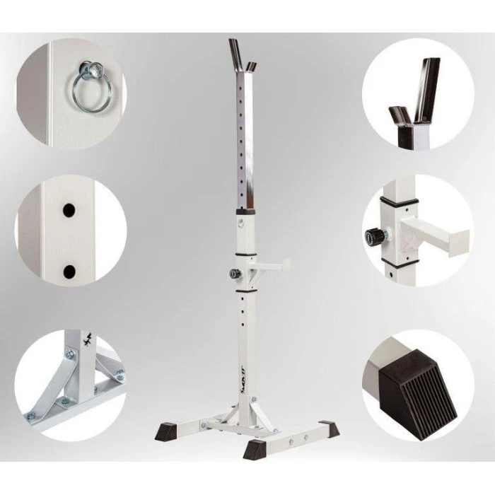 Стійка для великих гантелей з регульованою висотою Movit, біла