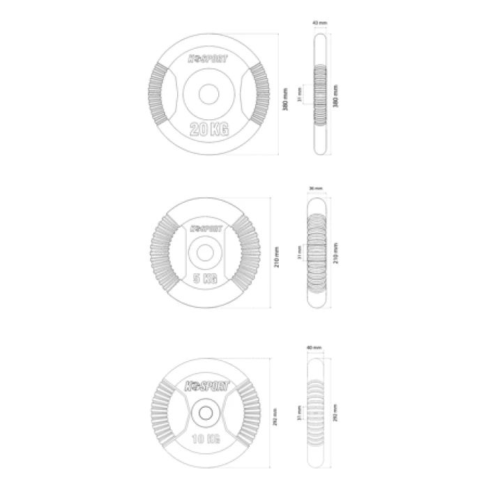 Набір дисків K-SPORT 100 кг