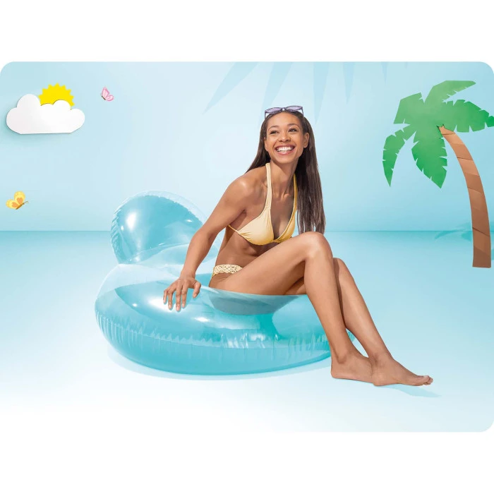Надувное кресло для плавания INTEX 58889 голубое, 137 x 122 см