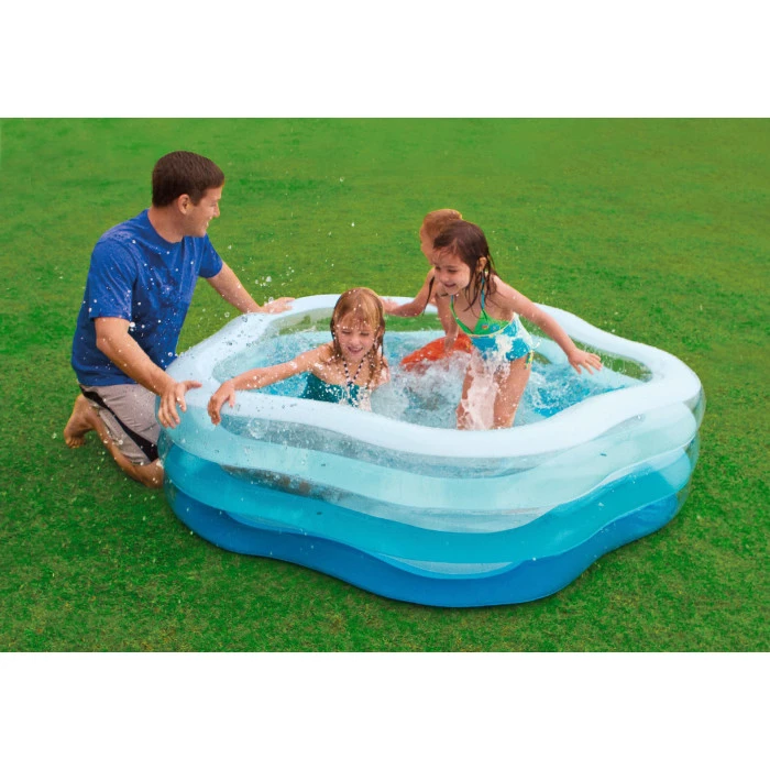 Бассейн надувной детский Intex 56495 185x180х53 см синий