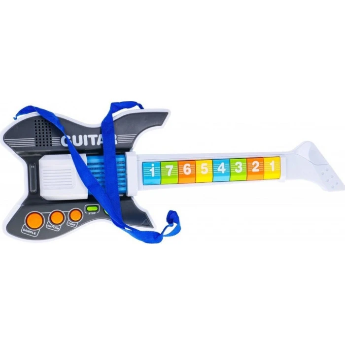 Детская цветная электрогитара 3+ + микрофон ZMU.HK-8178C