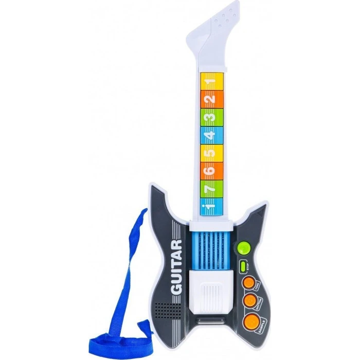 Детская цветная электрогитара 3+ + микрофон ZMU.HK-8178C