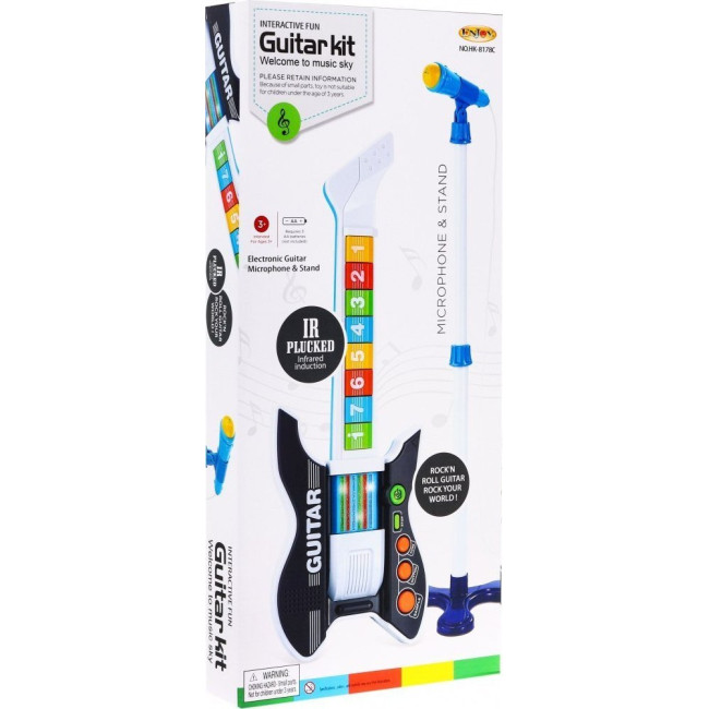 Дитяча кольорова електрогітара 3+ + мікрофон ZMU.HK-8178C