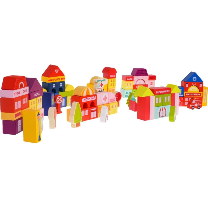 Дерев'яні міські кубики для дітей 3+