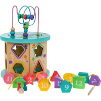 Детский деревянный обучающий мультикуб 4 в 1