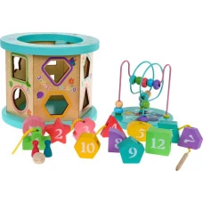 Детский деревянный обучающий мультикуб 4 в 1