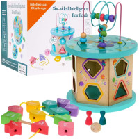 Детский деревянный обучающий мультикуб 4 в 1