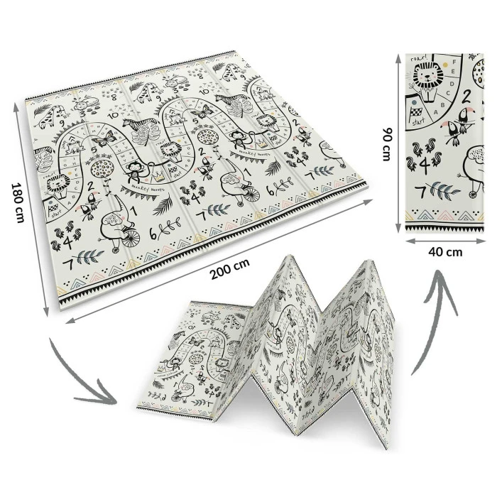 Килимок розкладний дитячий 200 x 180 x 1 см Nukido NK-340 Океан-Сафарі