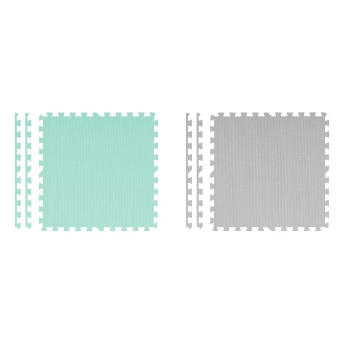 Килимок-пазл, шахівниця Ricokids 180x180 см 9 шт сіро-м'ятний