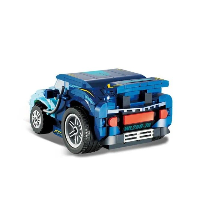 Детский конструктор Alpha Гоночное авто мини на дистанционном управлении 269 эл, сине-черный