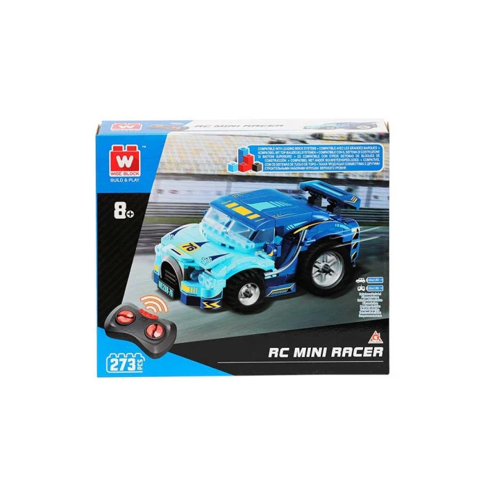 Детский конструктор Alpha Гоночное авто мини на дистанционном управлении 269 эл, сине-черный