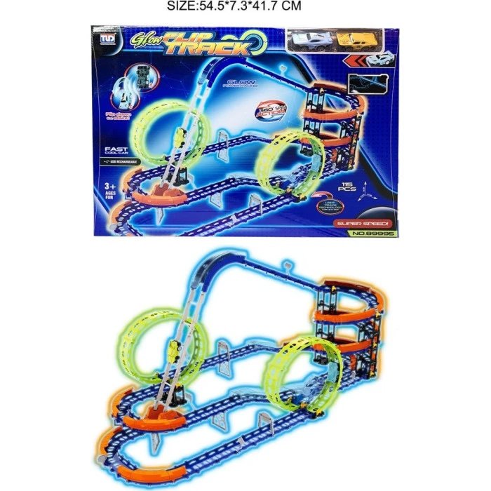 Детский гоночный трек с лестницей для детей 3+ Конструктор 116 эл.