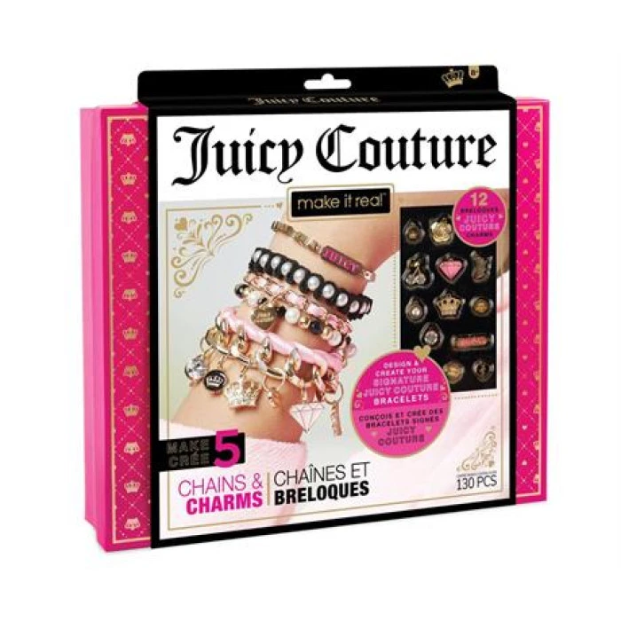 Набор для создания шарм-браслетов Королевский шарм Make it Real Juicy Couture 130 эл. (MR4404)