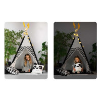 Вигвам детский с гирляндой и фонариками Nukido Панда